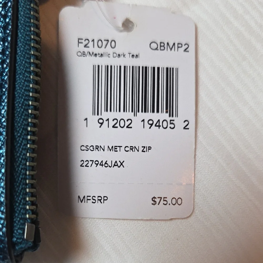 Coach Metallic Blue Wristlet - Picture 4 of 5